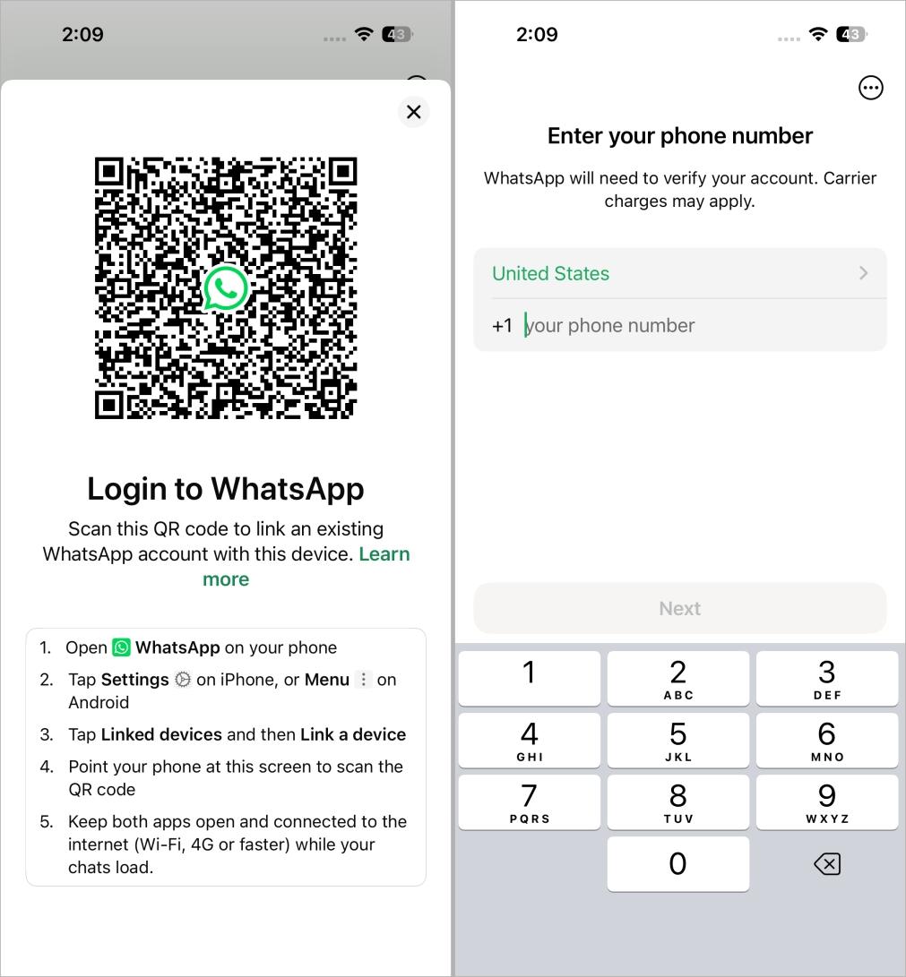 Using whatsapp on two phones with companion mode