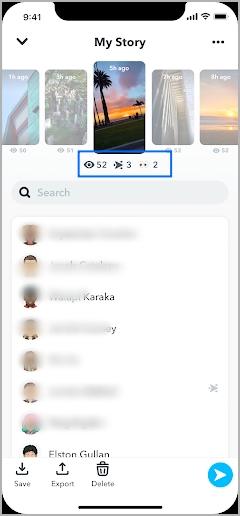 View story rewatch count on snapchat with eye emoji and number