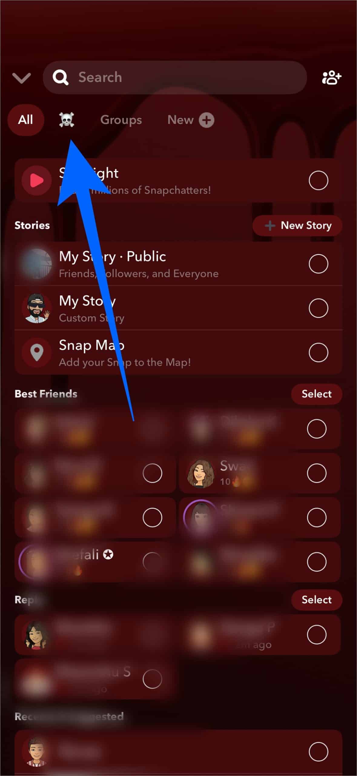 Access Shortcut on Snapchat