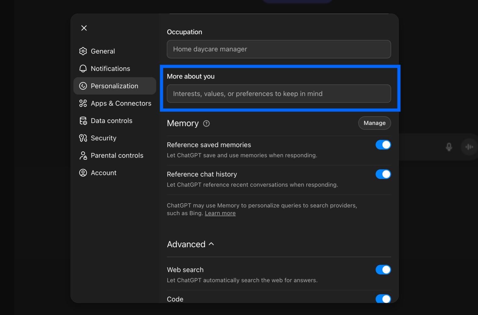 Add About Me details in ChatGPT Custom Instructions and save personalization settings Add about me details in chatgpt custom instructions and save personalization settings