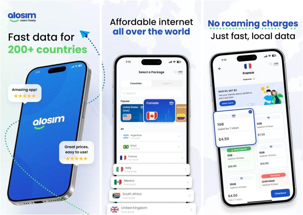 Alosim esim app for iphone and android