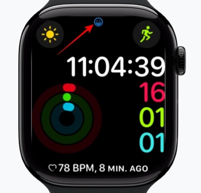 Blue Smiley Face Icon in Apple Watch Blue smiley face icon in apple watch