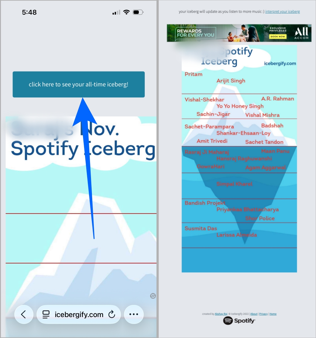 Create your spotify iceberg chart