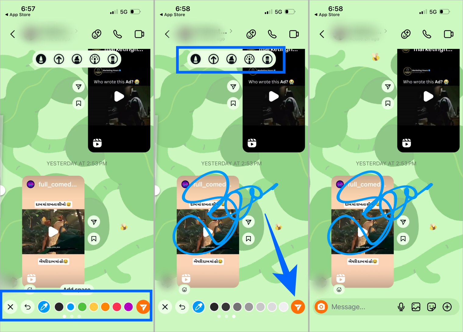 Draw on instagram chat