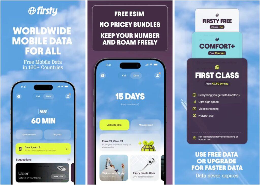Firsty esim app for iphone and android
