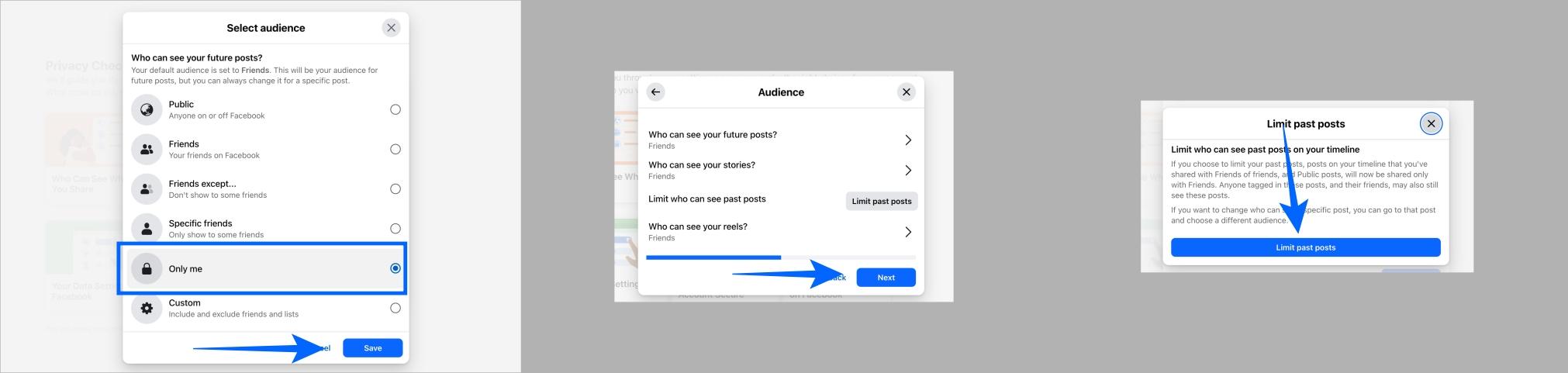Limit Facebook past posts to Friends using the Limit Past Posts option on desktop Limit facebook past posts to friends using the limit past posts option on desktop