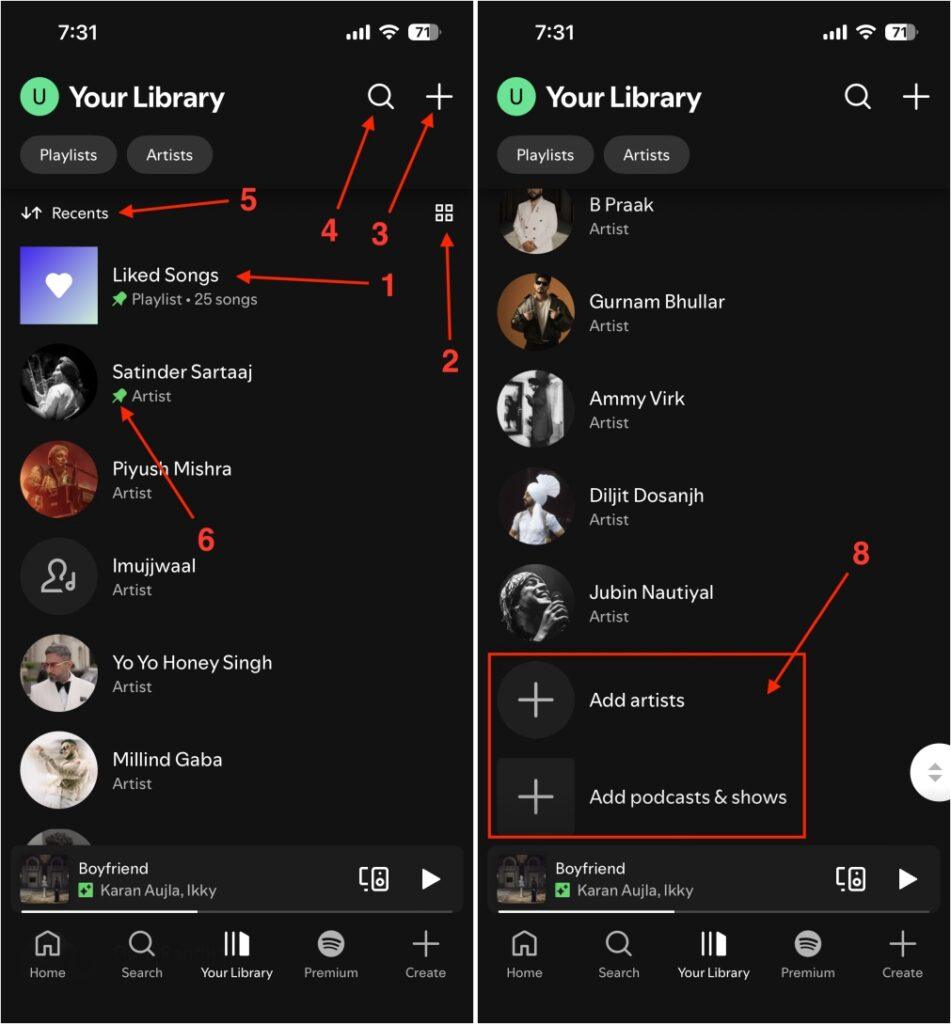 Spotify Library Screen Icons Meaning Spotify library screen icons meaning