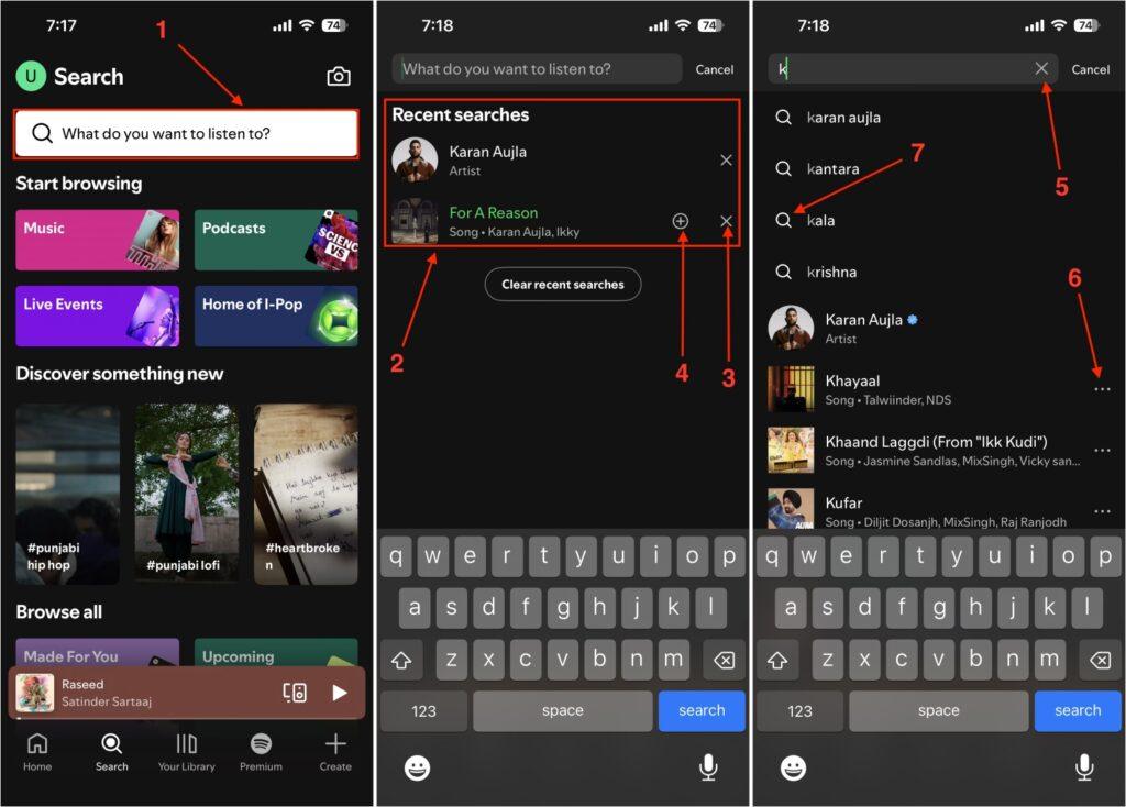 Spotify Search Bar and Results Icons Meaning Spotify search bar and results icons meaning