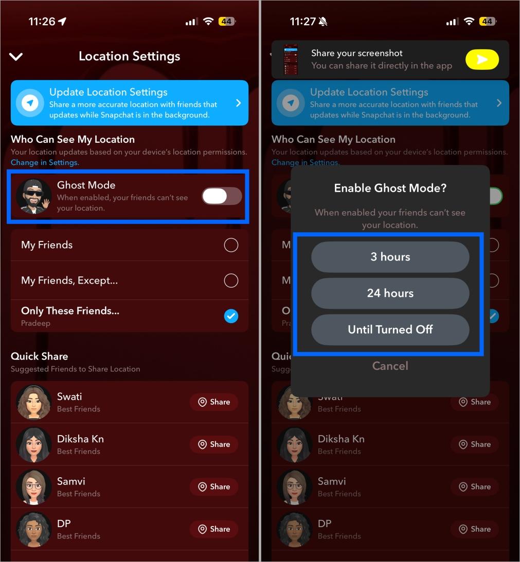 Turn On Ghost Mode to Freeze Your Location in Snapchat Turn on ghost mode to freeze your location in snapchat