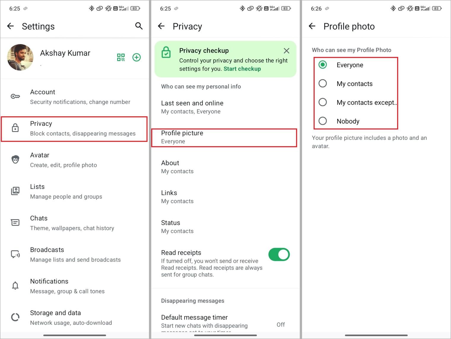 WhatsApp Privacy Settings to Control Profile Photo Visibility Whatsapp privacy settings to control profile photo visibility