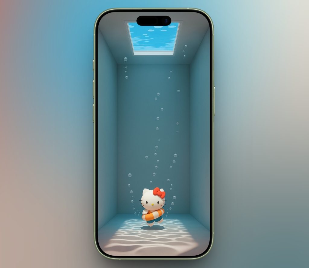3D Hello Kitty Underwater Wallpaper