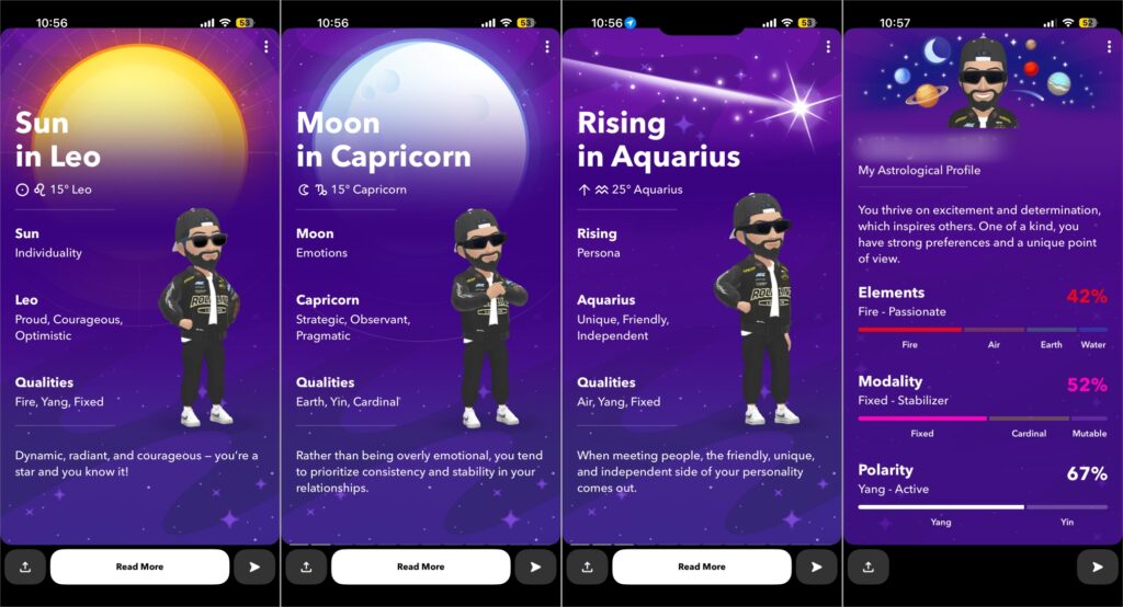 Astrological Profile on Snapchat