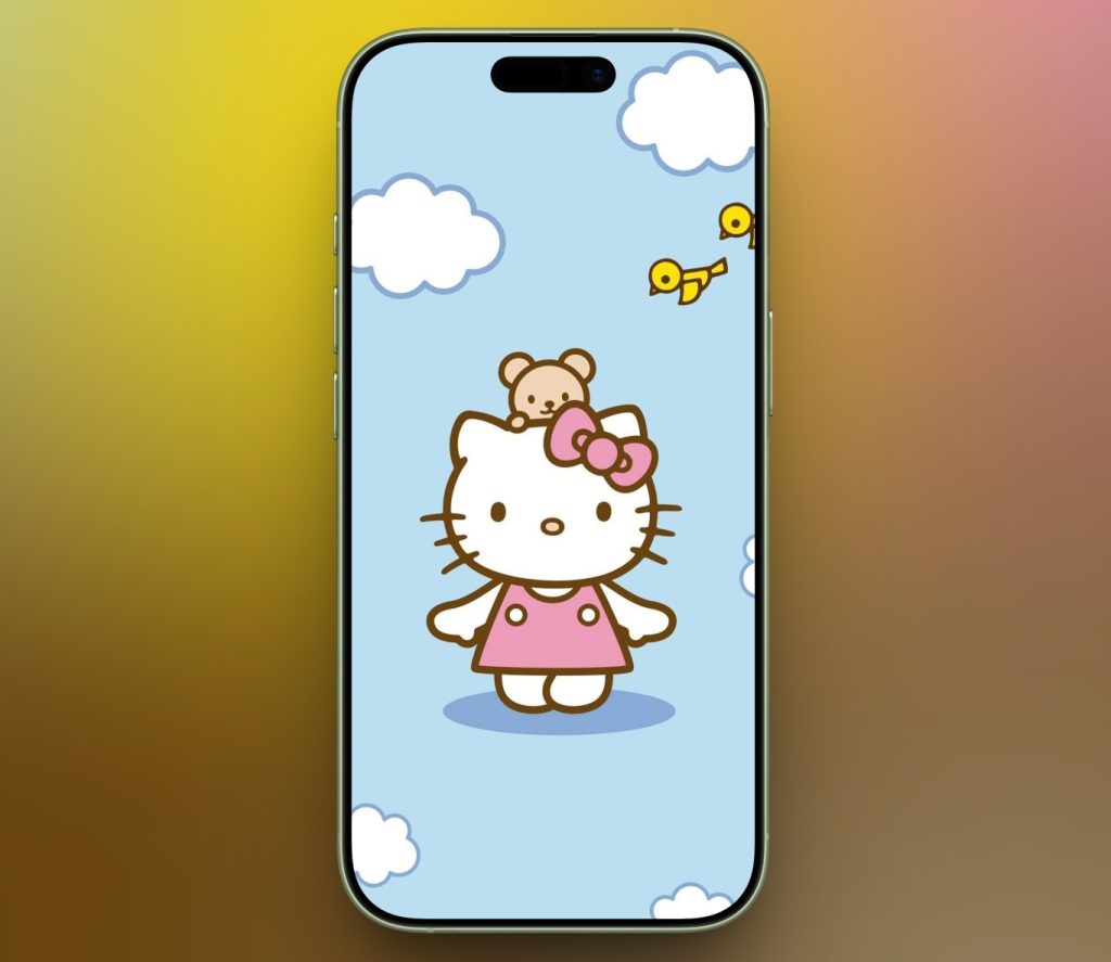 Cute Minimal Hello Kitty Lock Screen