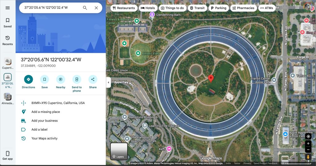 Different Coordinate Formats Google Maps Accepts
