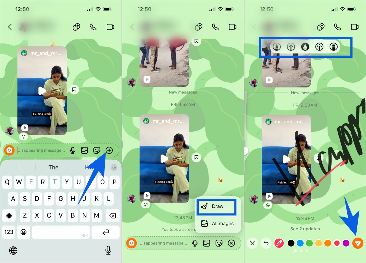 Draw and Send a Doodle in Instagram Chat DMs