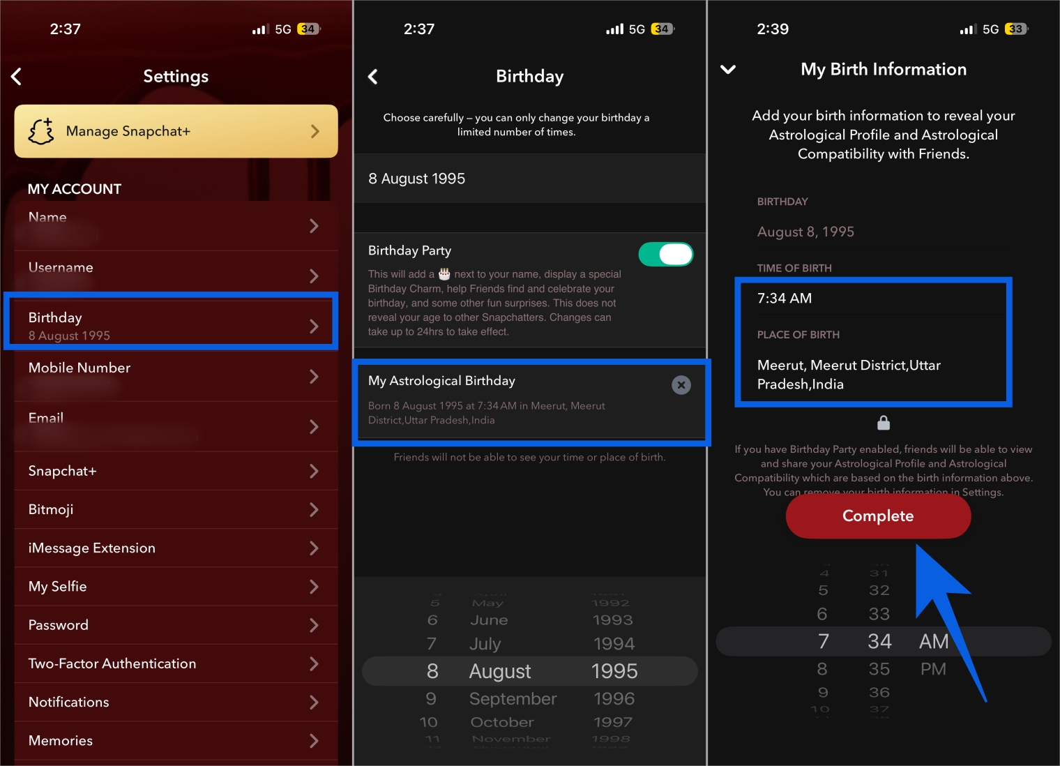 Edit Your Snapchat Astrological Profile