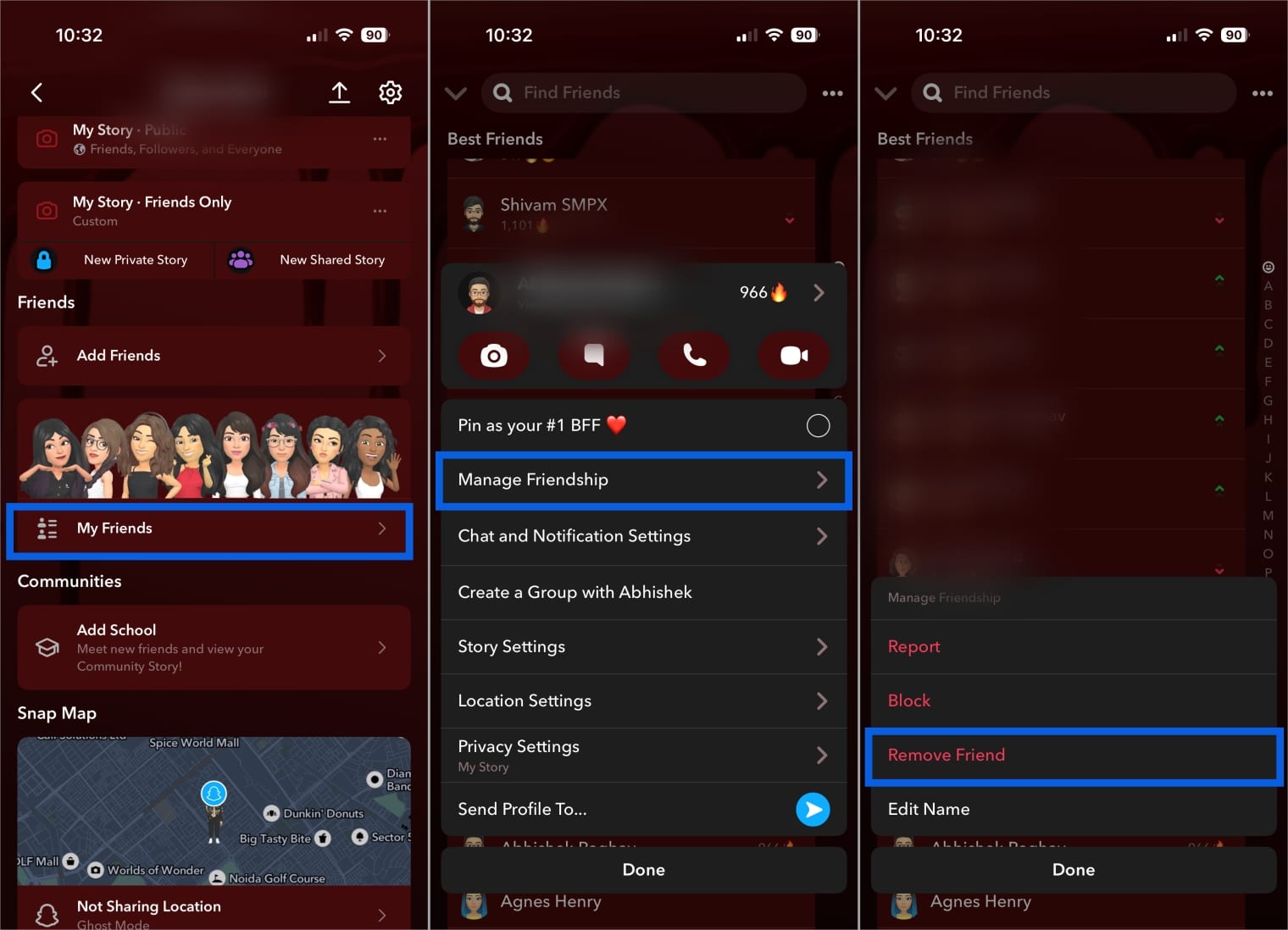 Remove a Friend From Snapchat