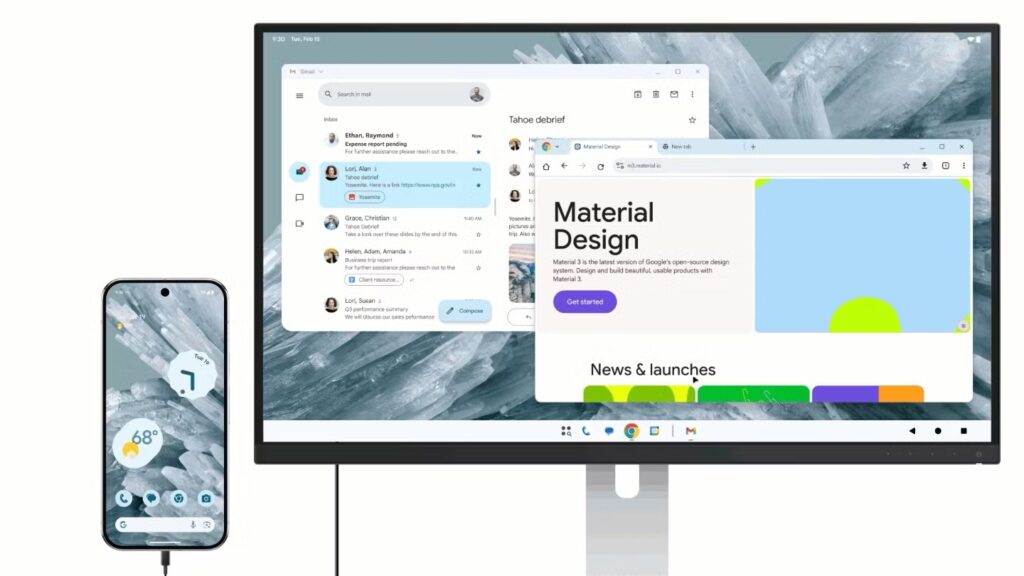 This is your home screen in Android Desktop Mode