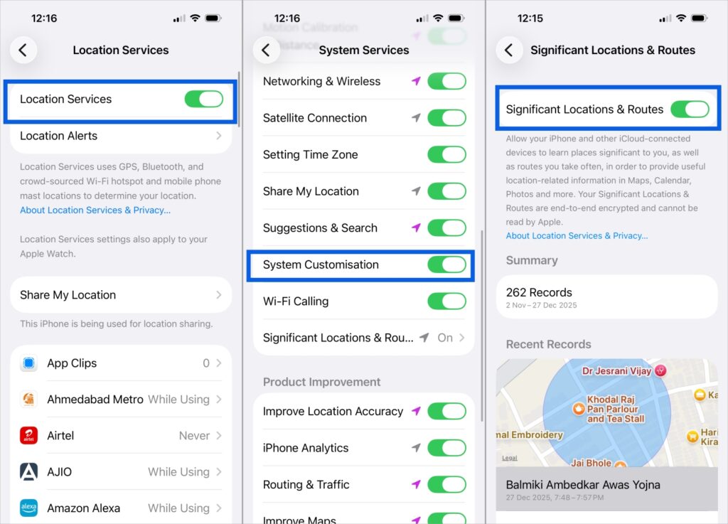Turn on Location Services on iPhone