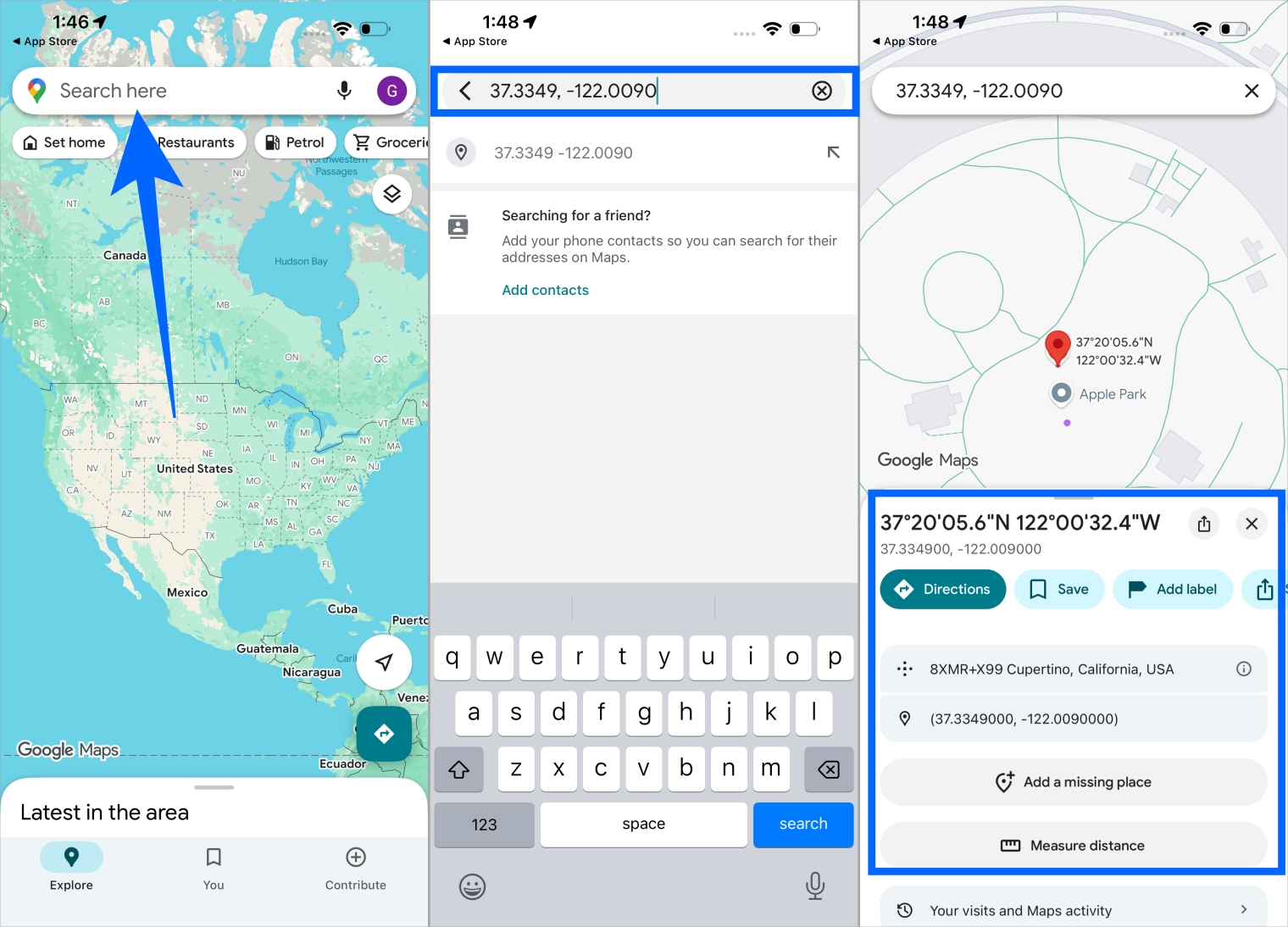 Use GPS Coordinates in Google Maps App on iPhone or Android