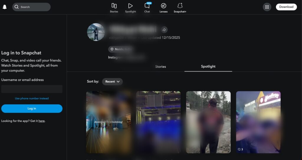 Use Snapchat Web Profile Link