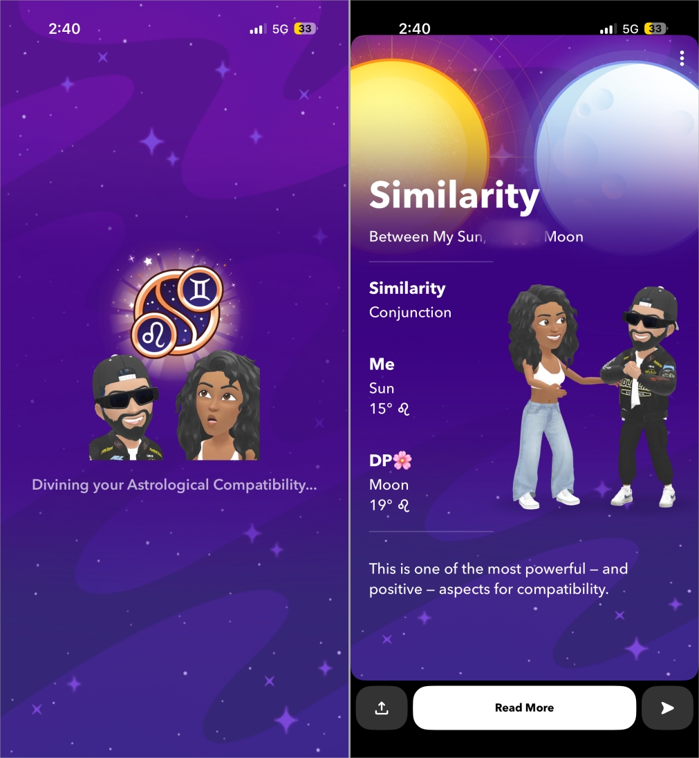 View Your Astrological Compatibility with a Friend on Snapchat