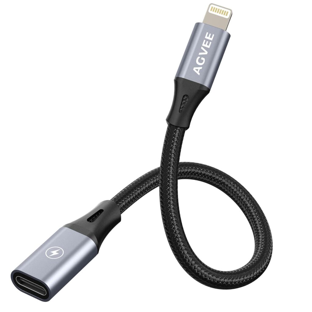 AGVEE 4-inch USB-C to Lightning Adapter