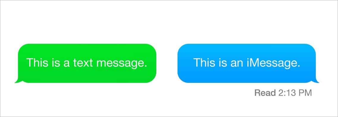 Blue iMessage vs Green Text Messages on iPhone