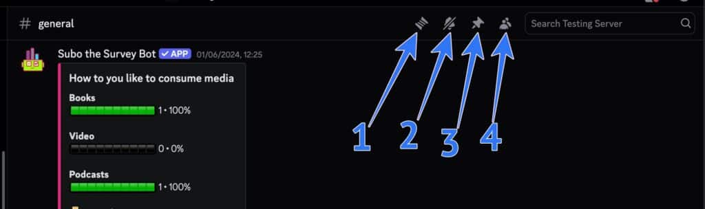 Discord DM header icons