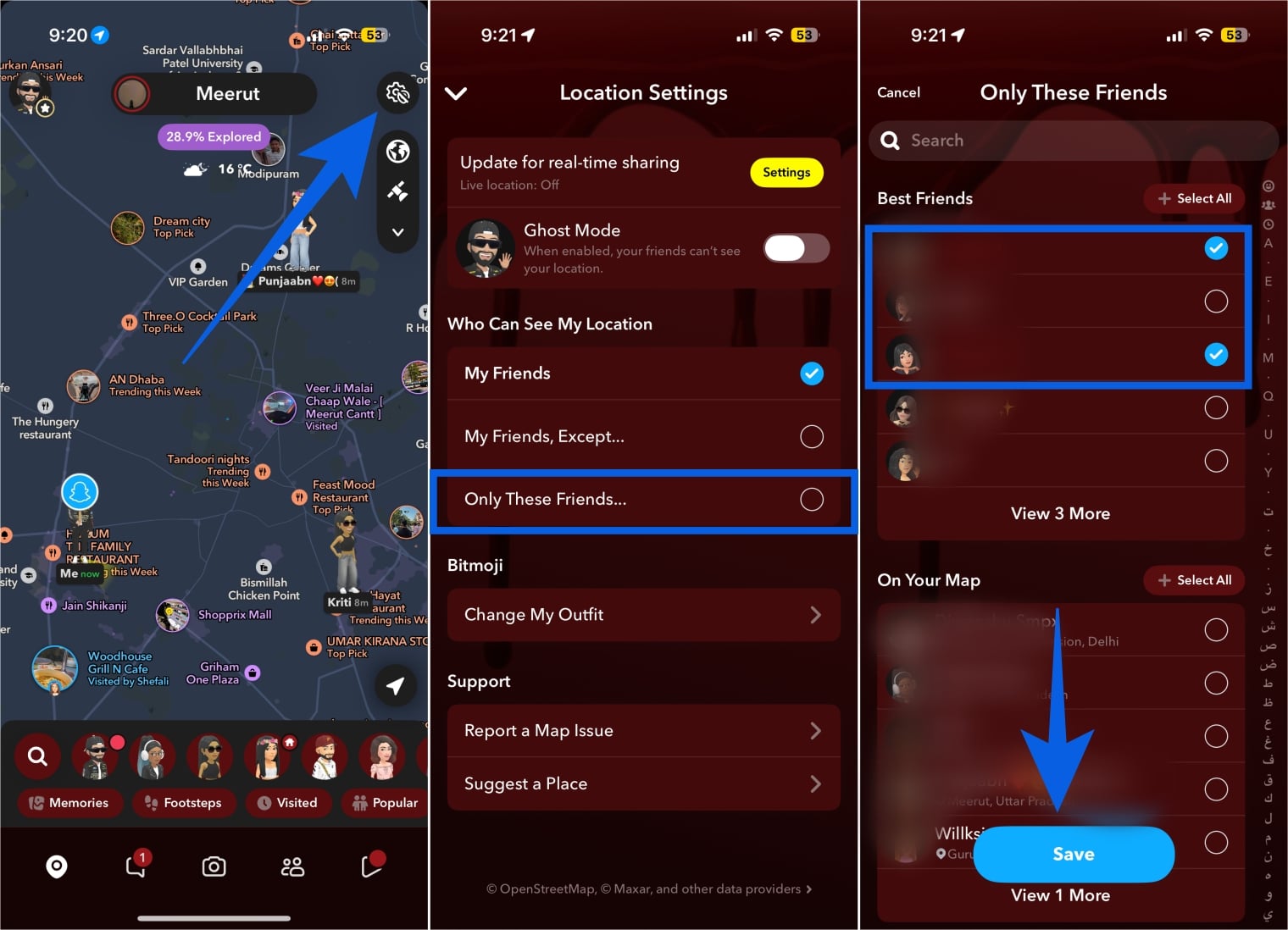 Hide Location From Specific Friends in Snapchat