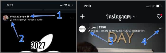 Instagram post icons
