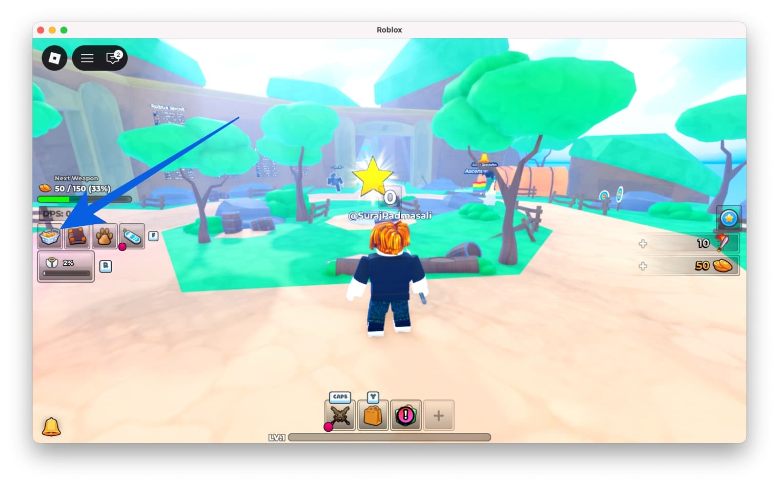 Launch Roblox, open Anime Spike, and click the Shop Cart icon on the left side of the screen