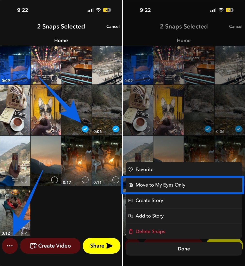 Move Private Memories to My Eyes Only on Snapchat
