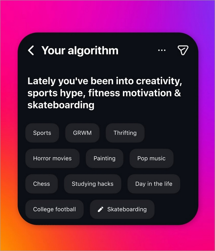 The Your Algorithm page will open