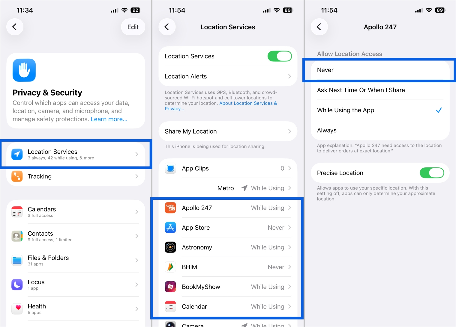 Turn Off Location Services for Apps on iPhone