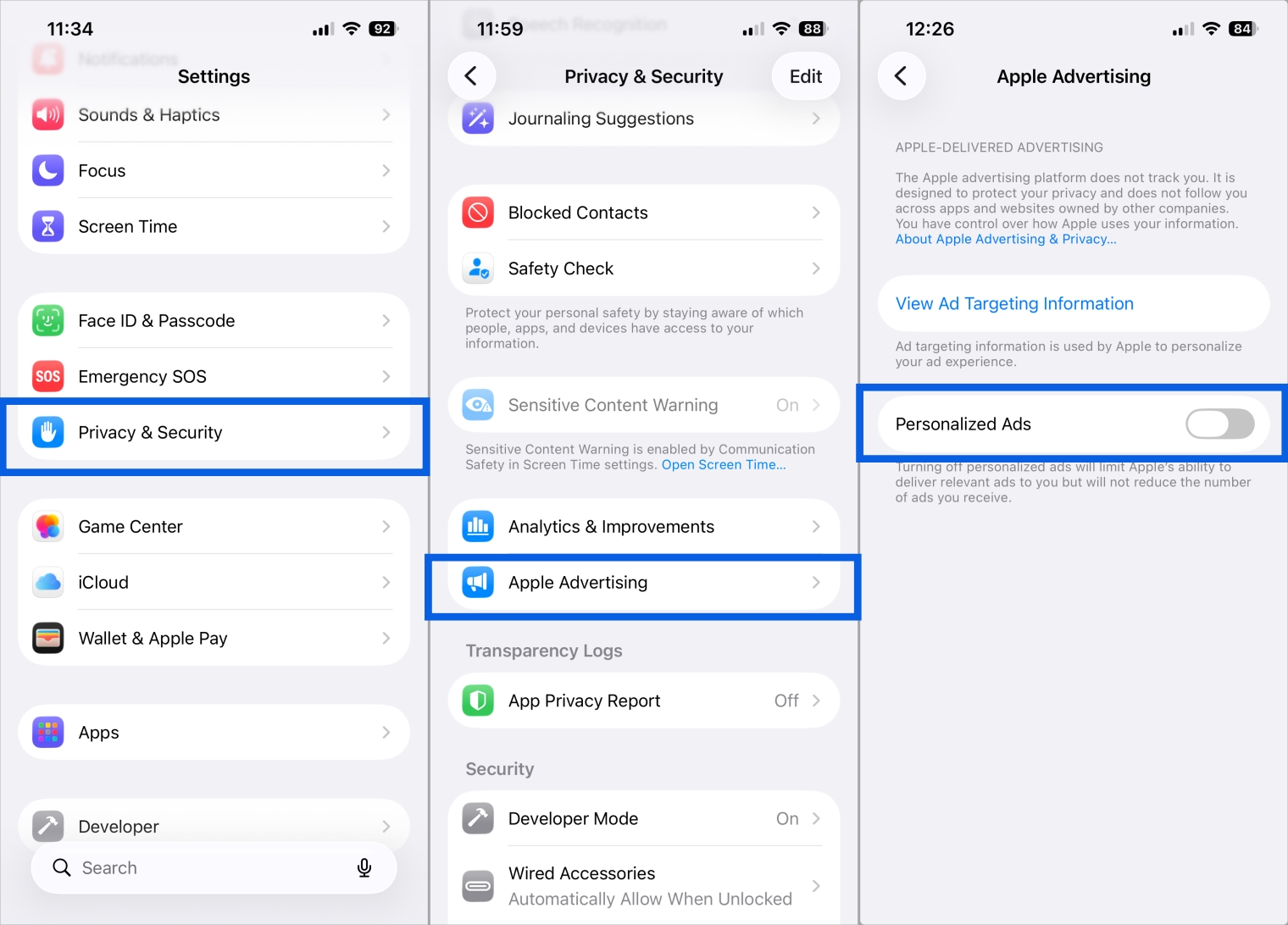 Turn Off Personalized Ads From Apple on iPhone