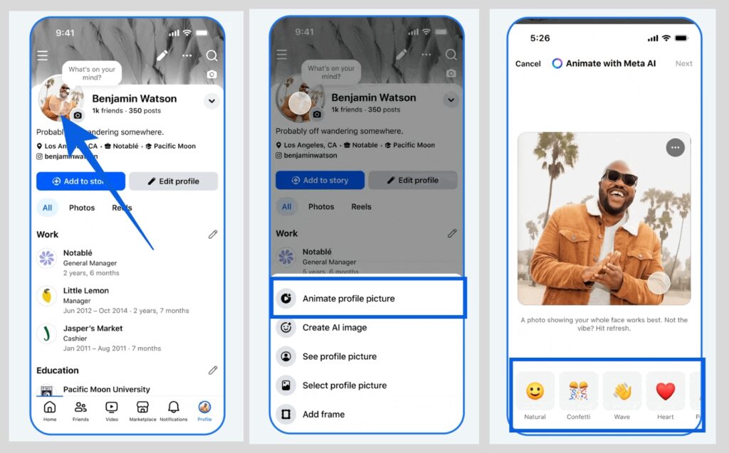 Animate Your Facebook Profile Picture With Meta AI