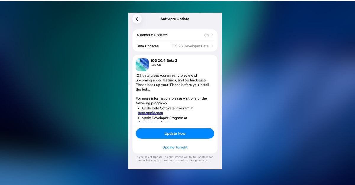 Apple Releases iOS 26.4 Beta 2