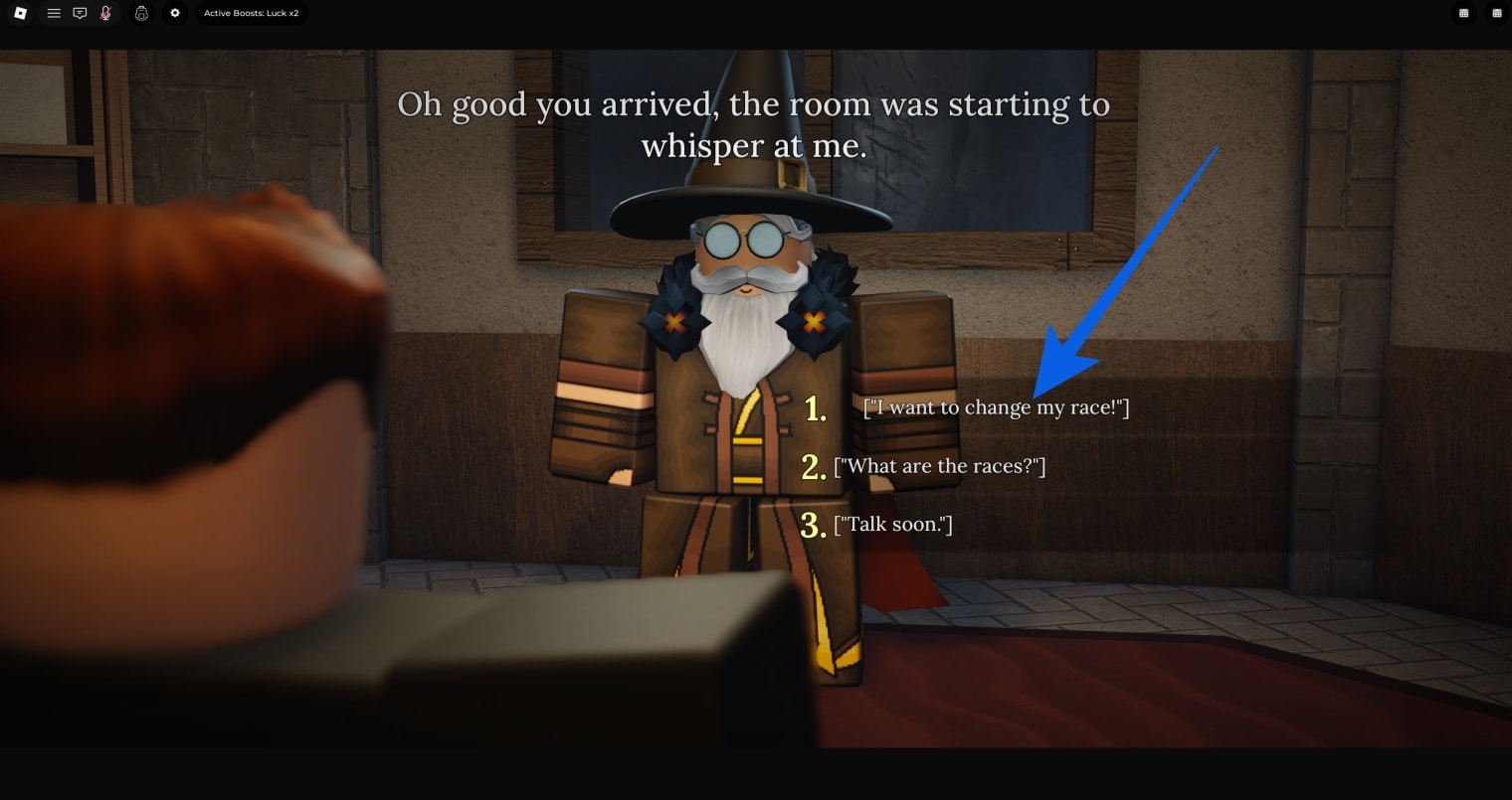 Choose the option I want to change my race!