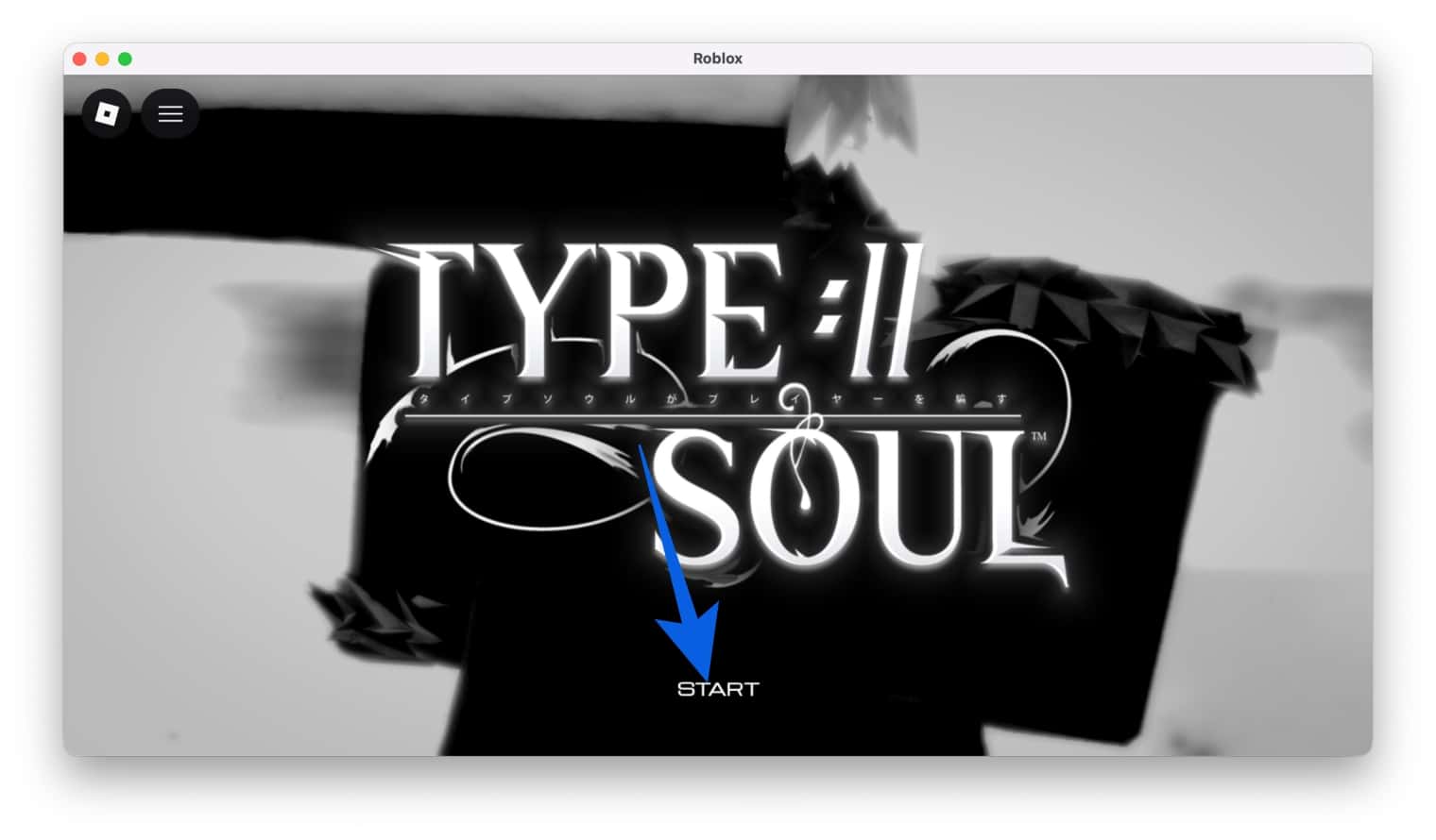 Click the START button in Roblox Type Soul