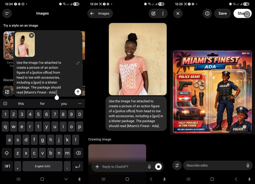 Create a police officer themed Al Action Figure