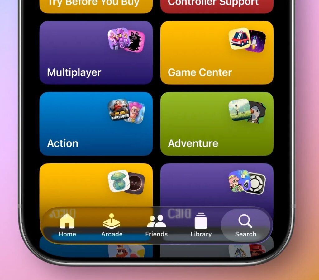 Games App Interface Changes