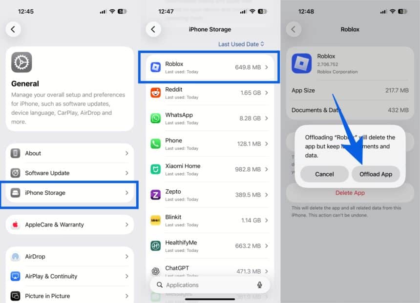 How To Clear Roblox Cache 2026 Guide Offload Or Delete The App Roblox To Clear Up Space 860x621 