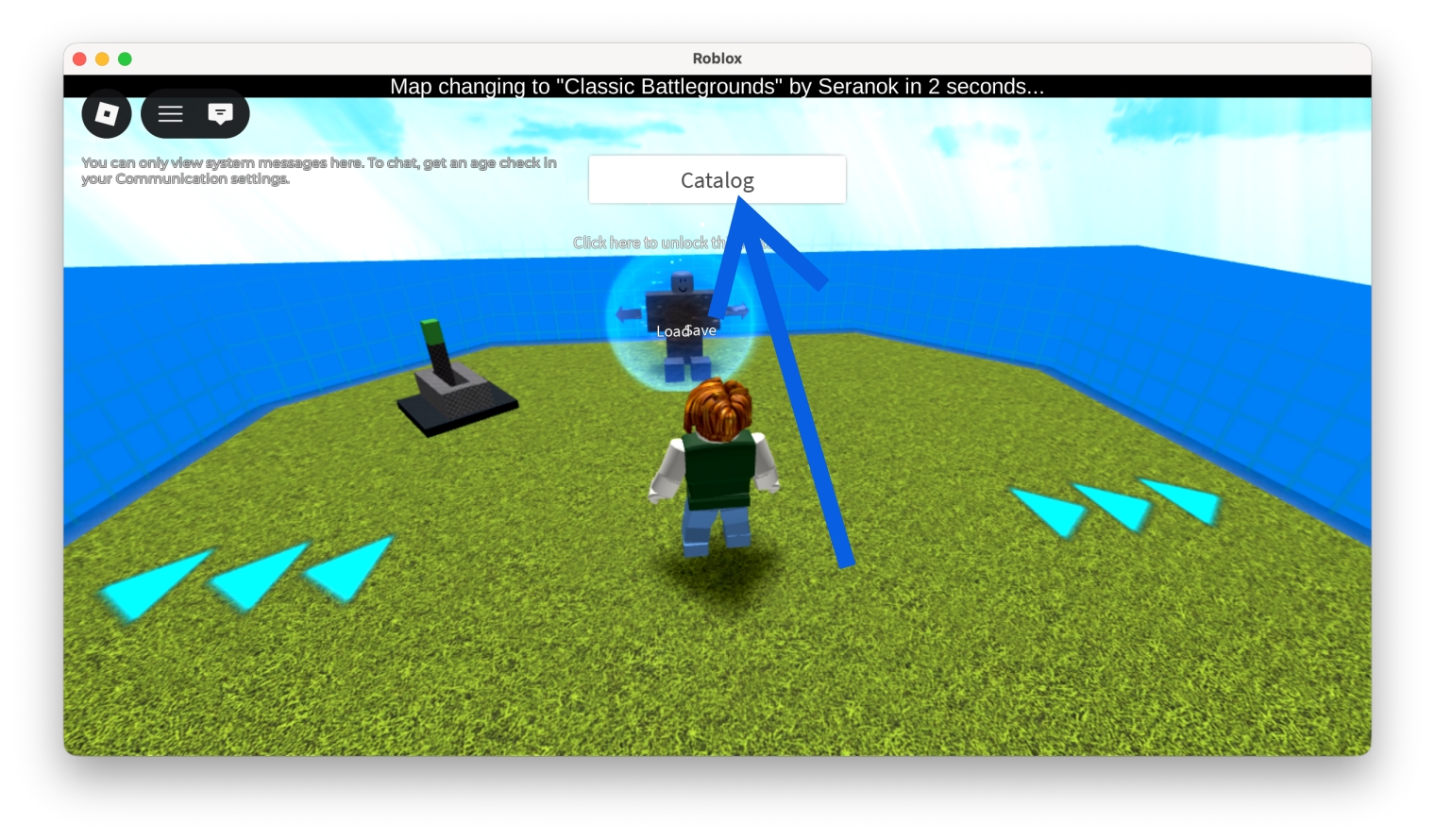Open Catalog Heaven on Roblox and click the Catalog button