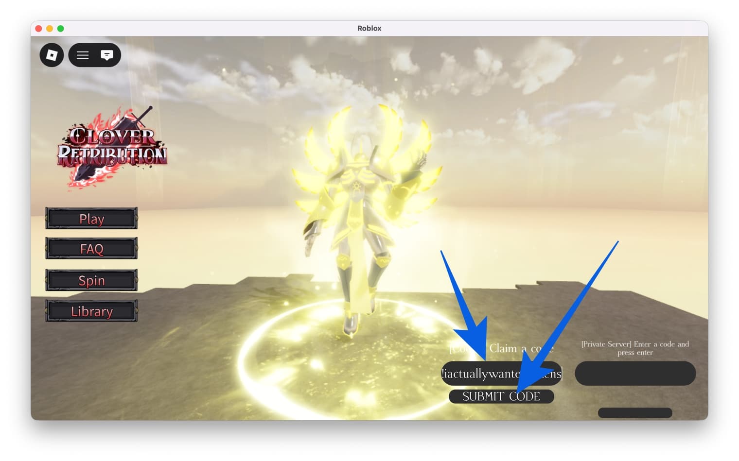 Redeem Codes in Clover Retribution