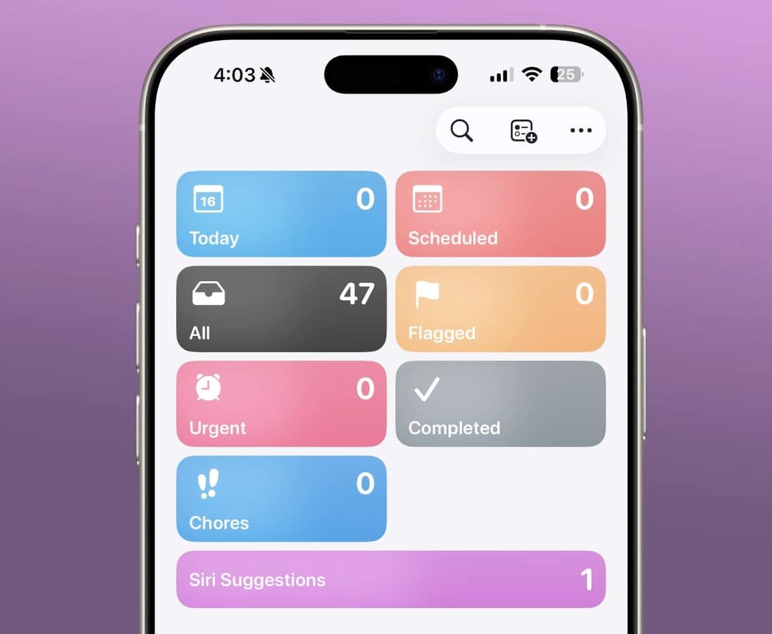 Reminders Gets a New Urgent Category