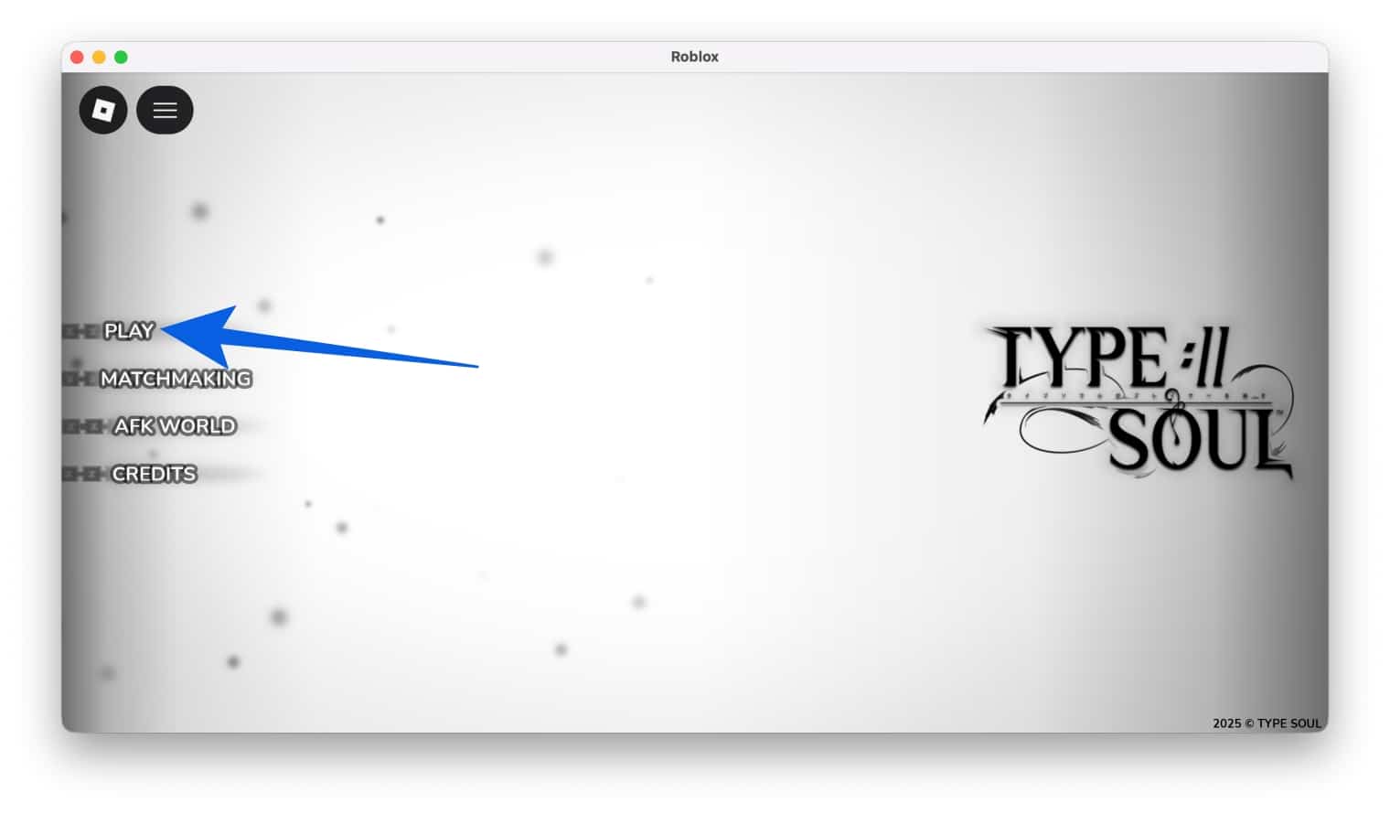Select PLAY on the main menu