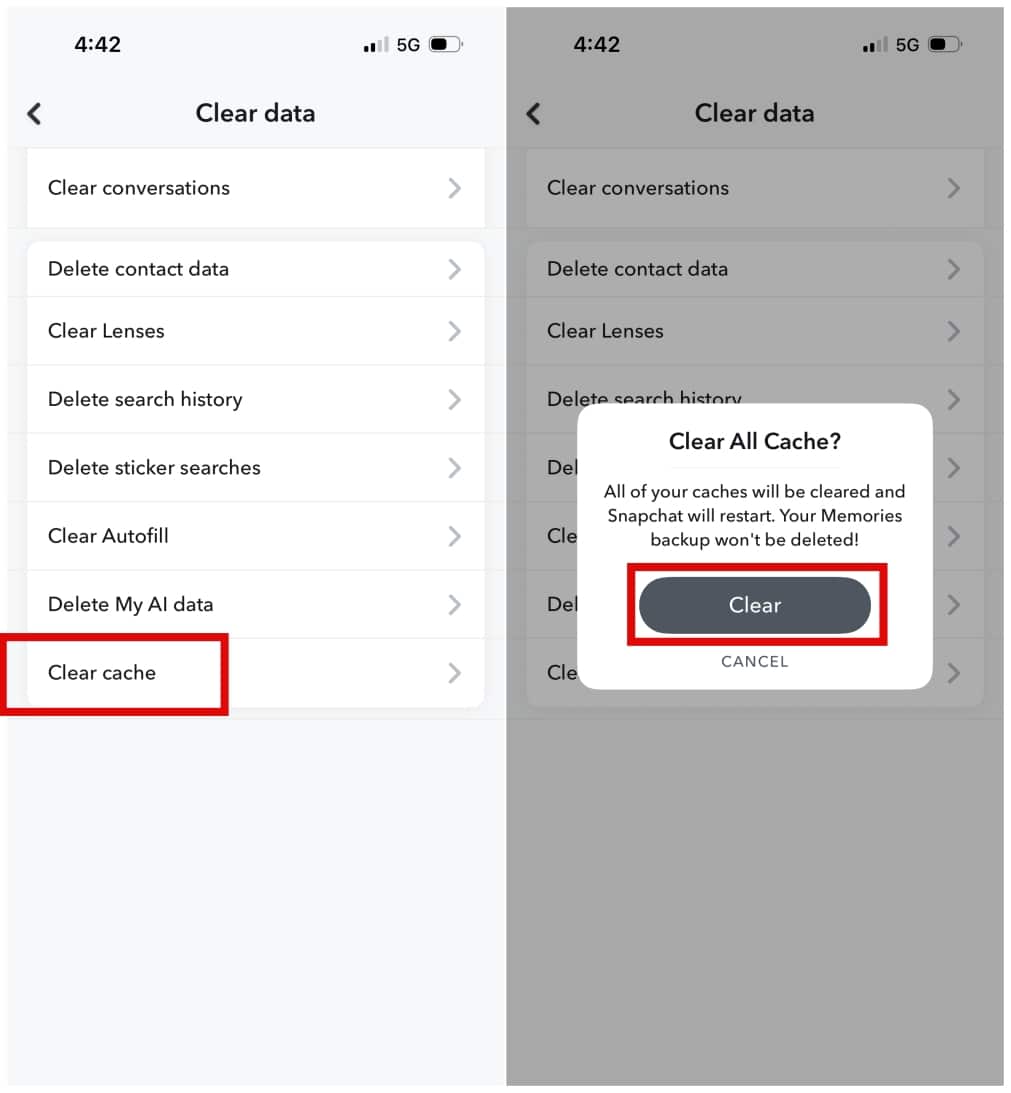 Steps to Clear Snapchat Cache on iPhone
