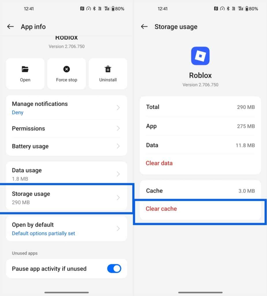 How To Clear Roblox Cache 2026 Guide Tap Storage Usage Then Tap Clear Cache On Android 924x1024