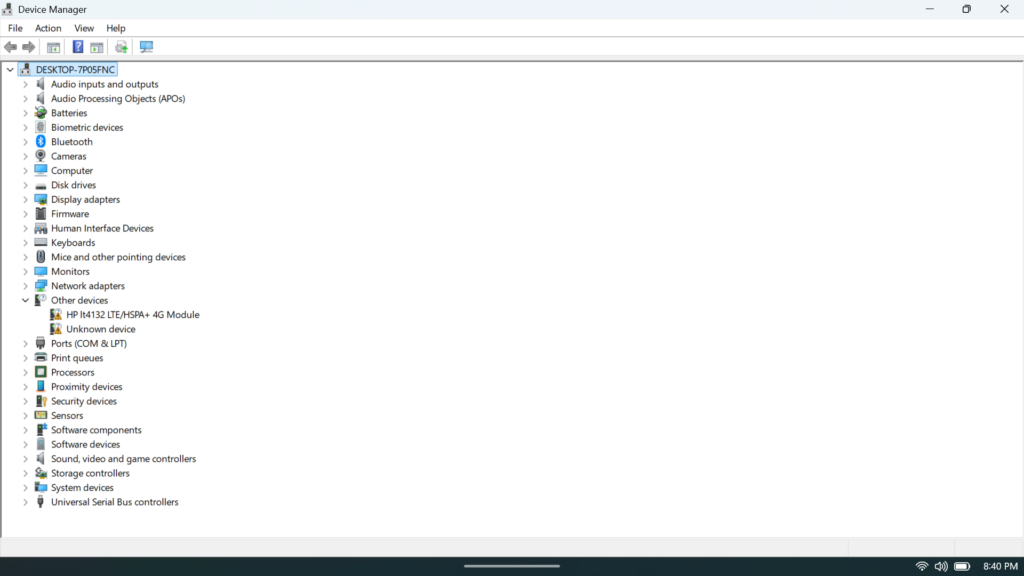 Windows Device Manager revealing driver warning icons.